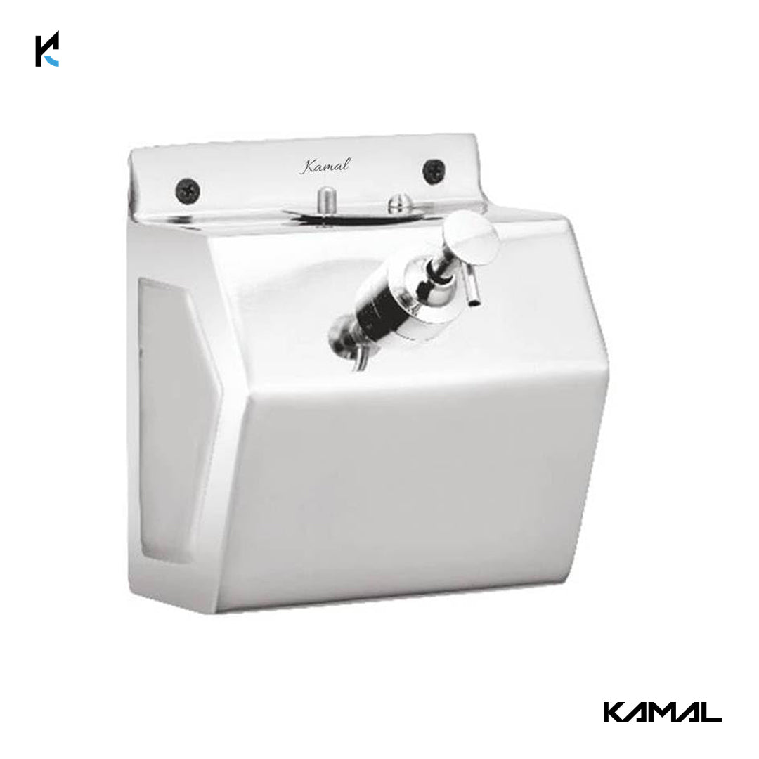 Omega Stainless Steel Soap Dispenser 1000 ml (Silver) - by Kamal