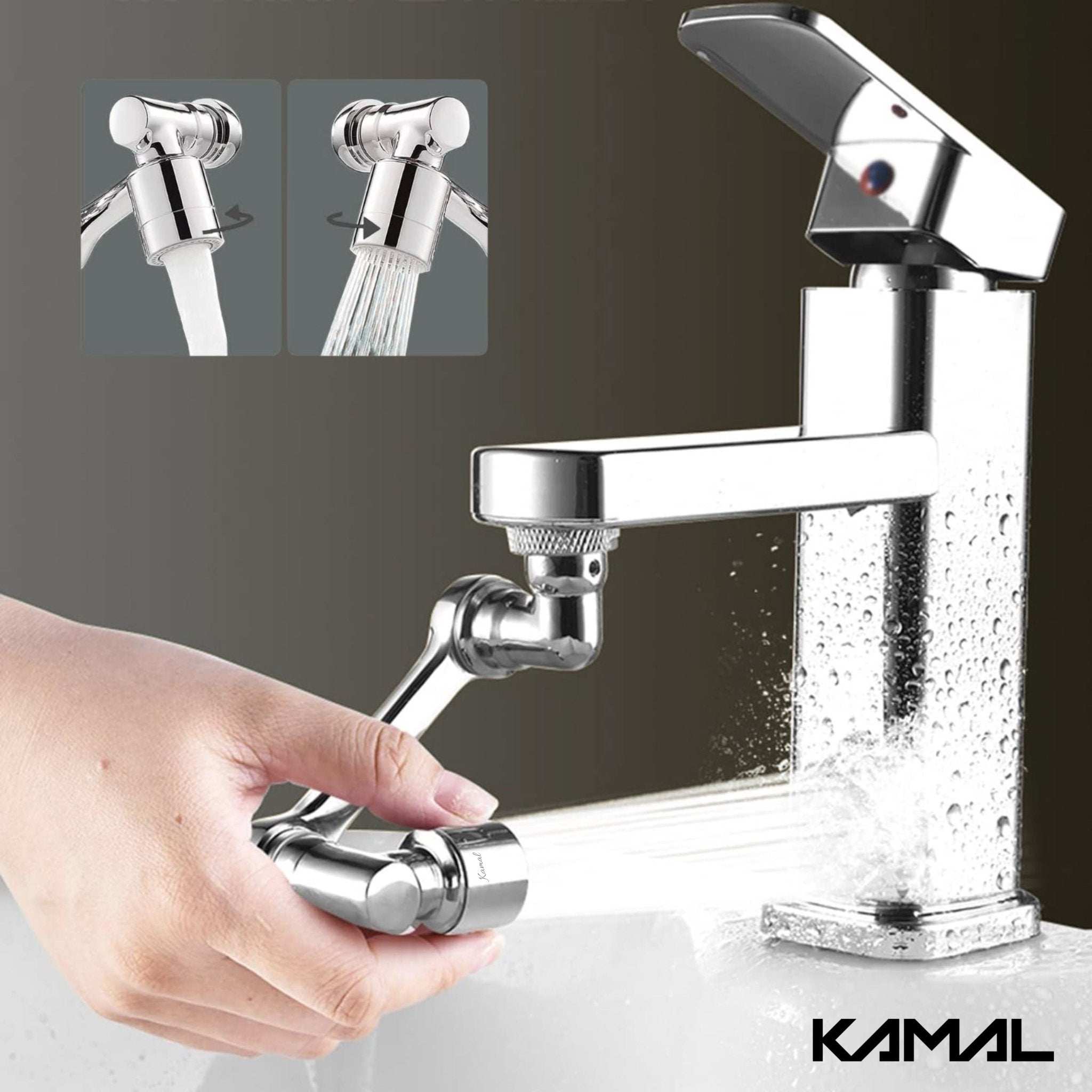 1080ยฐ Swivel Faucet Aerator Rotatable Multi-Functional with 2 Modes (Full Brass) - by Kamal - Kamal Bathware