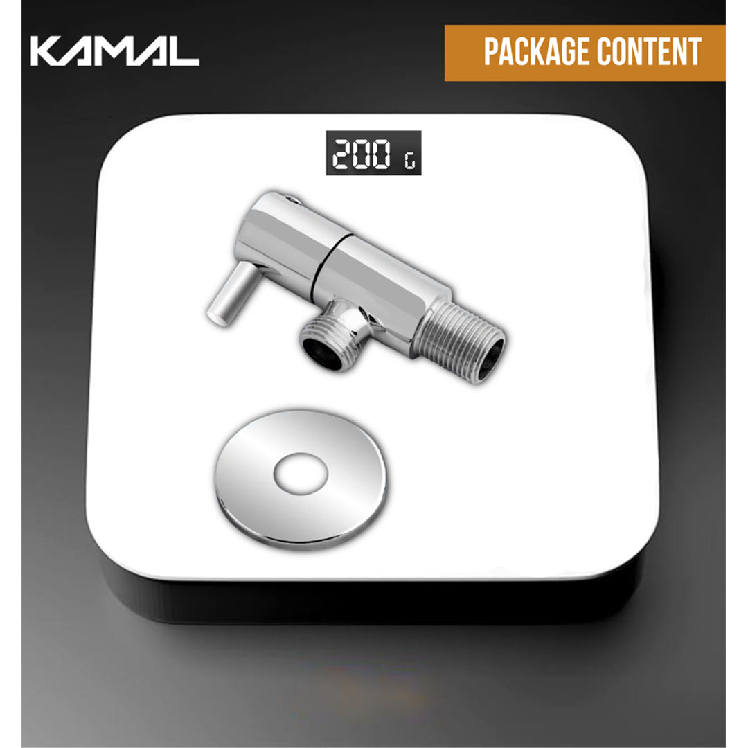 FLT Angle Valve with Wall Flange (Full Brass) - by Kamal