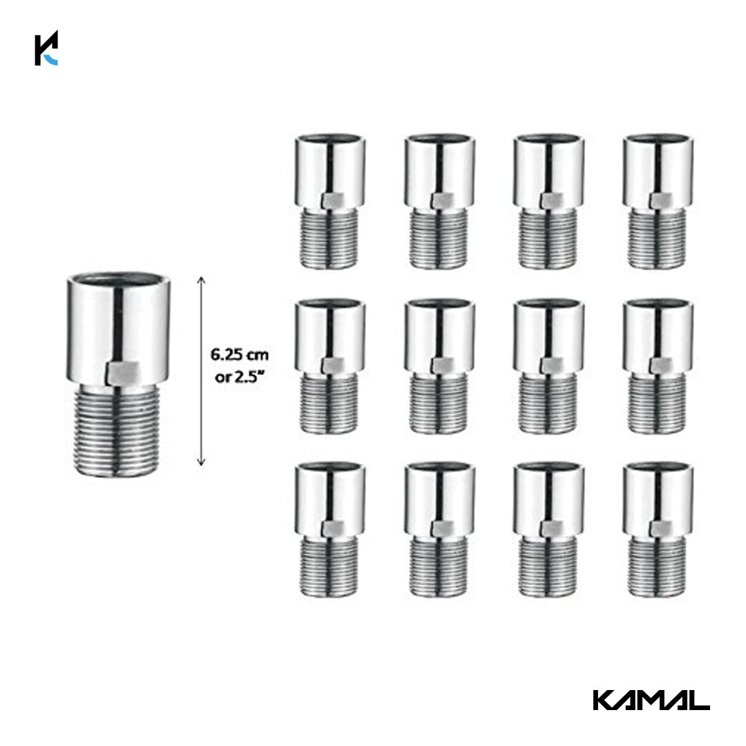 Kamal Full Brass Extension Pipe - L.Key | Anti-Corrosive | (Set of 12)