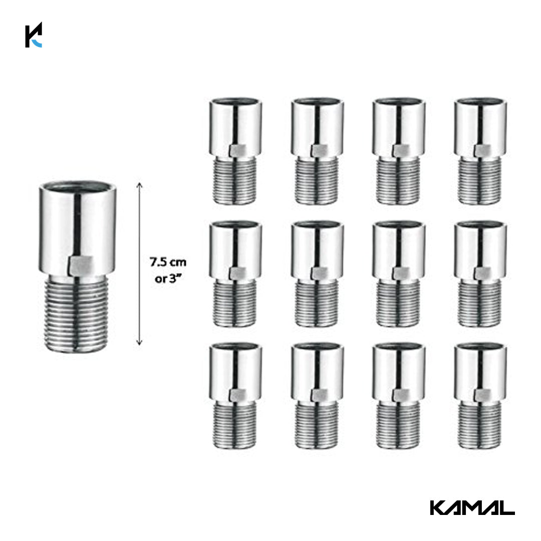 Kamal Full Brass Extension Pipe - L.Key | Anti-Corrosive | (Set of 12)