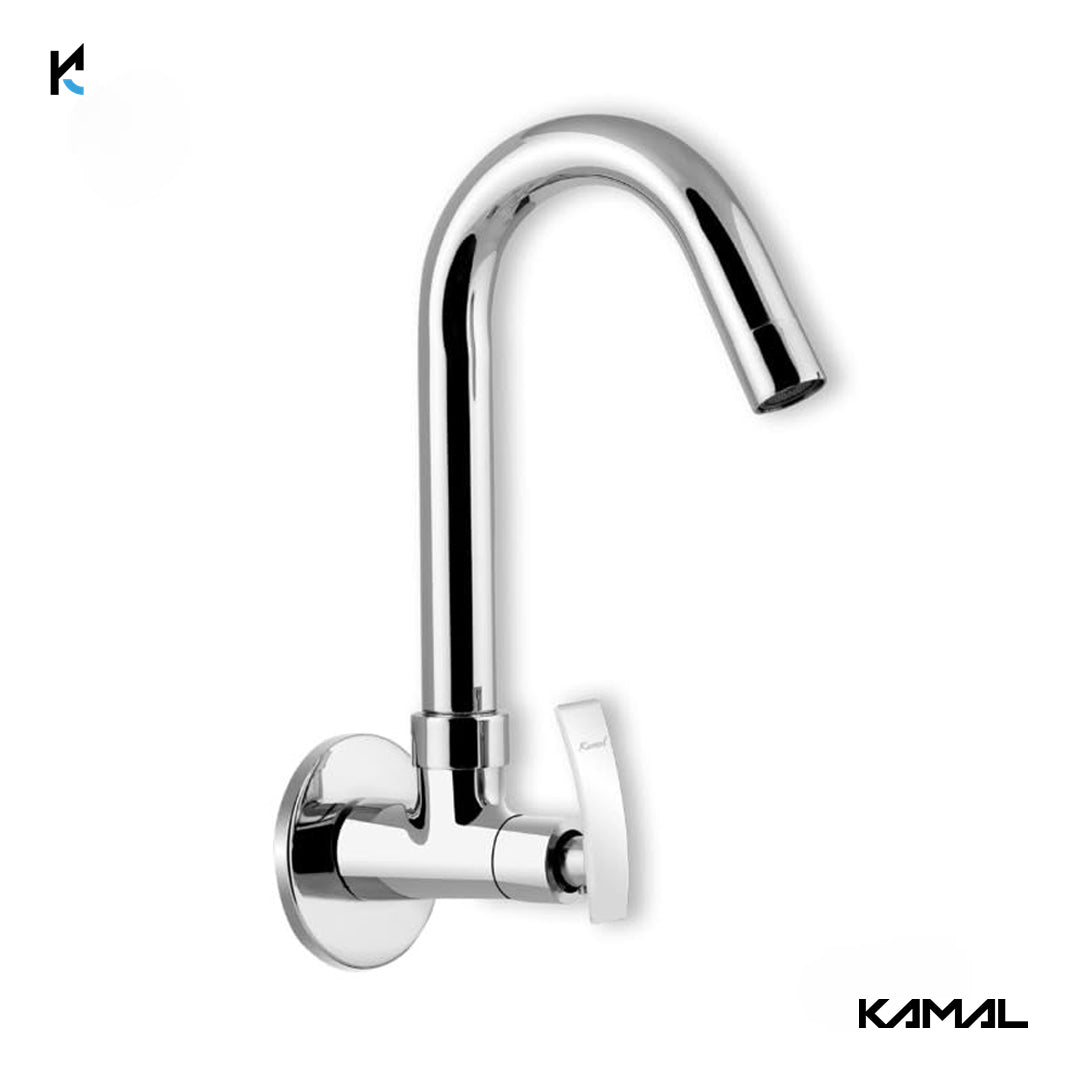 Vista Sink Tap with Wall Flange (Full Brass) - by Kamal