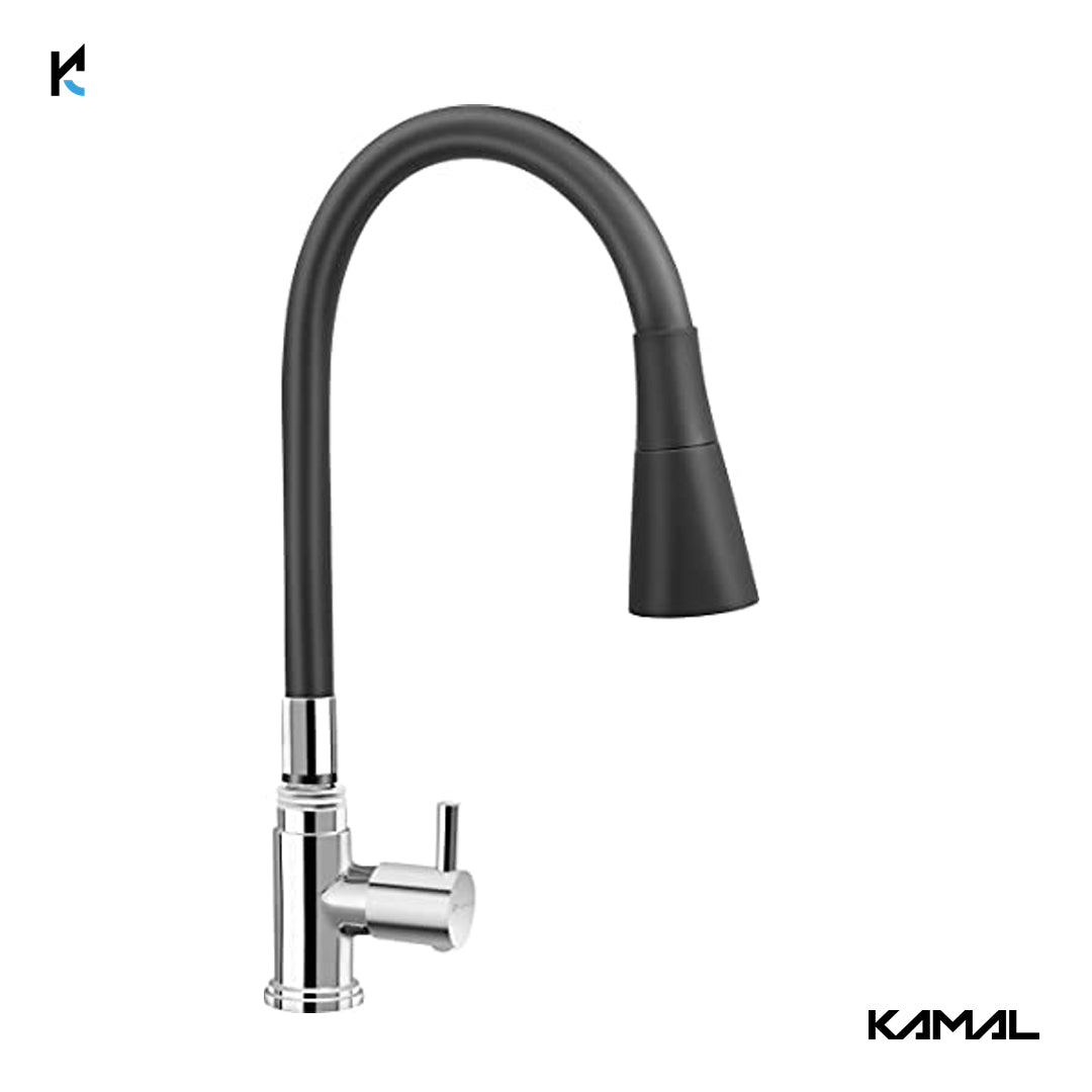 FLT Swan Neck Sink Tap (Brass & Silicone) - by Kamal