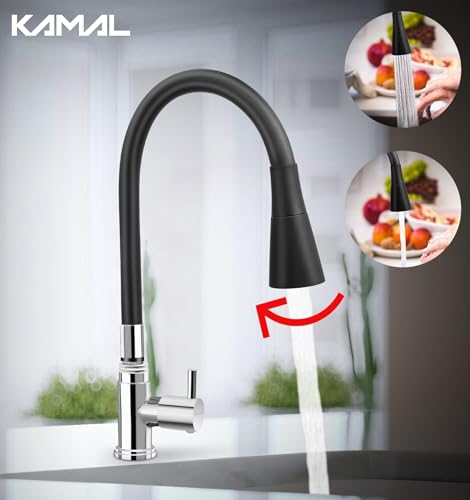 FLT Swan Neck Sink Tap (Brass & Silicone) - by Kamal