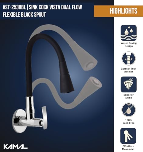 Vista Flexo Play Flexible Sink Faucet (Brass & Silicone) - by Kamal