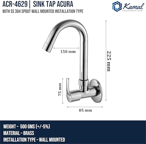 Acura Sink Tap (Full Brass) - by Kamal
