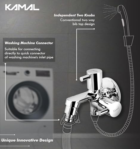 Elite Eco Two Way Bib Tap (Full Brass) - by Kamal
