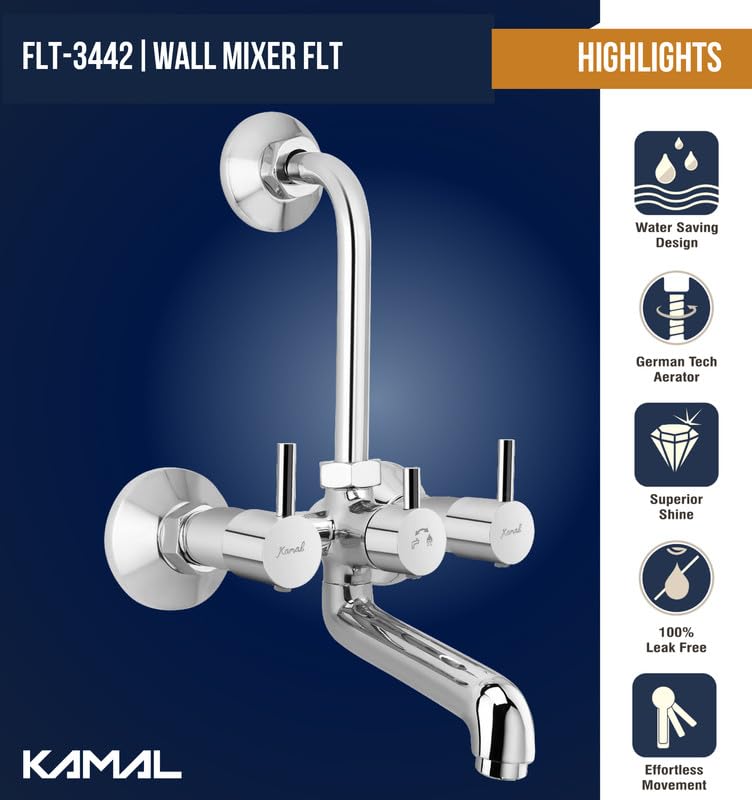 FLT Wall Mixer (Full Brass) - by Kamal