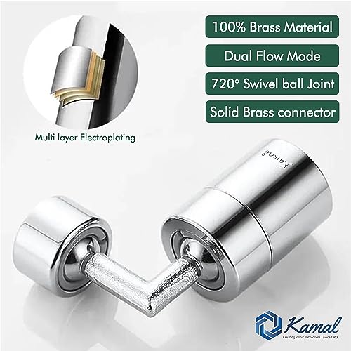 Universal 720° Rotatable Faucet Head Extender Dual Flow - by Kamal