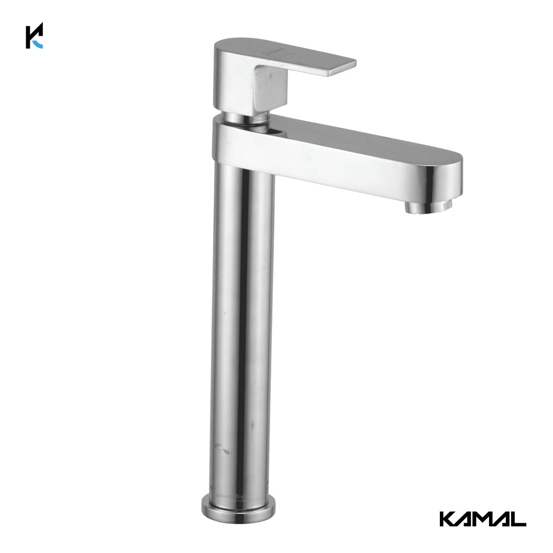 Era High Neck Pillar Tap (Full Brass) - by Kamal