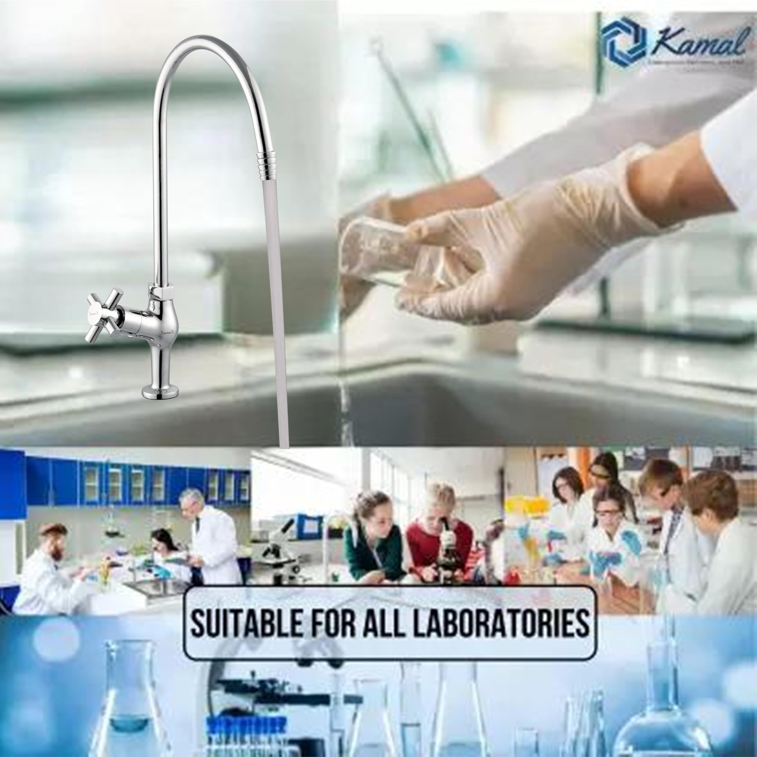 Eco Laboratory Tap One Way (Full Brass) - by Kamal