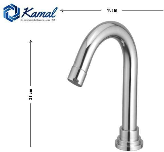 9-Inch Brass Table Mounted Spout (Deck Mount, No Flow Control) - by Kamal - Kamal Bathware