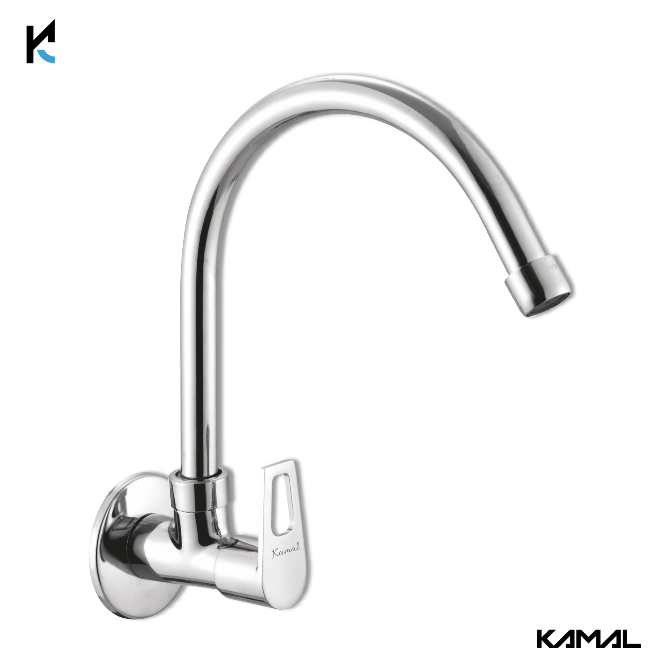 Full Brass 180° Swivel Spout Gooseneck Faucet - by Kamal