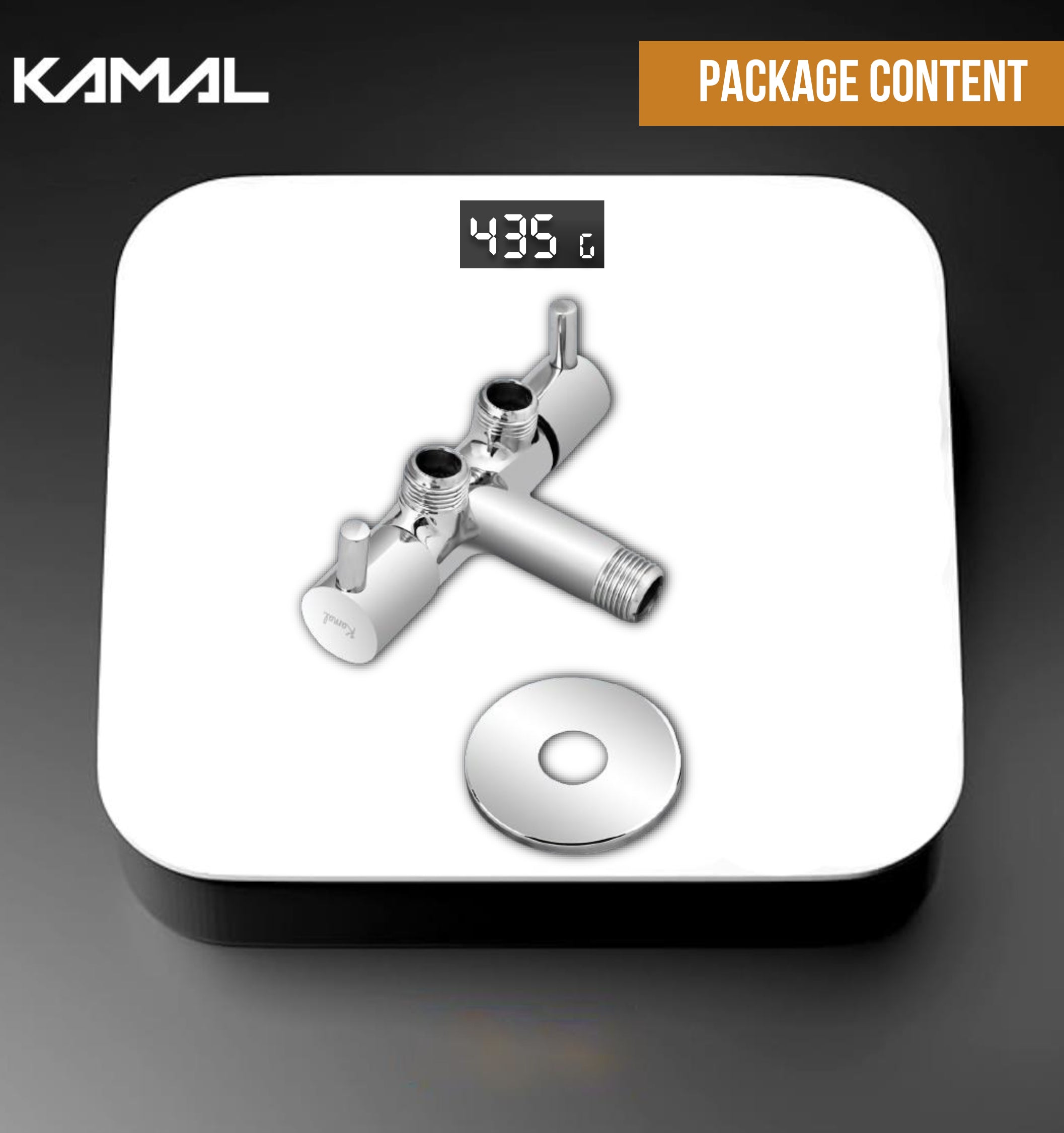Ertiga Two Way Angle Valve with Wall Flange (Full Brass) - by Kamal