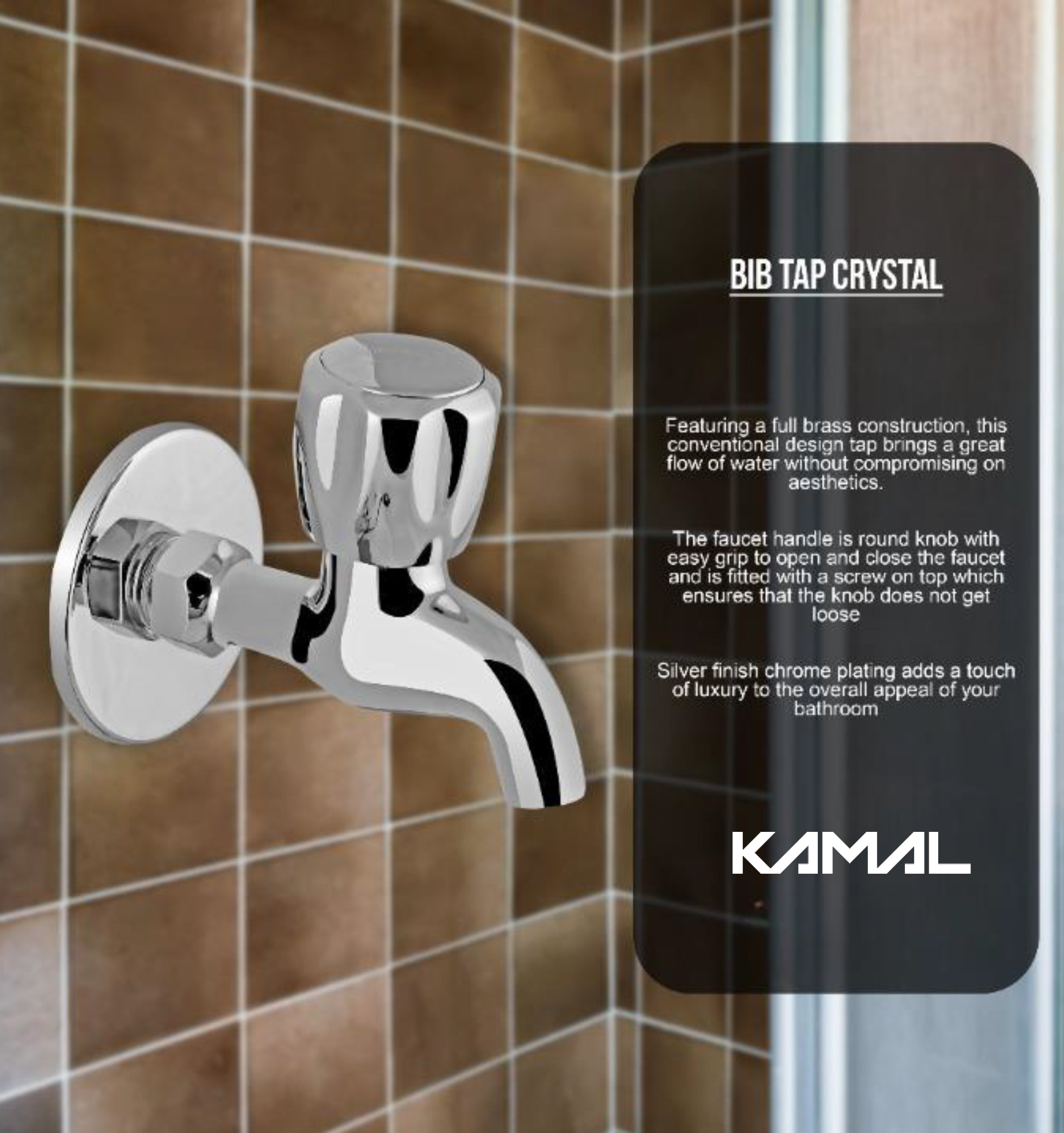 Crystal Full Brass Bib Cock (Full Brass) - by Kamal