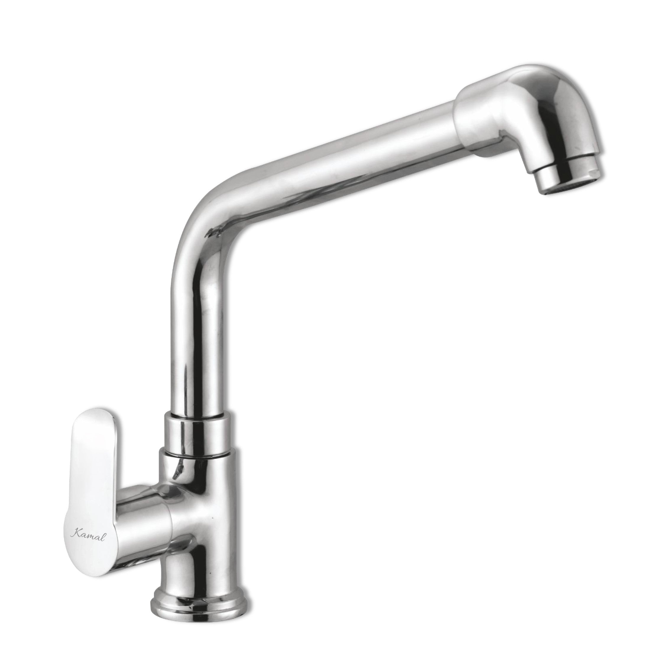 Kamal Curve Swan Neck Elbow Spout in full brass with elegant curved design, ideal for modern kitchen sinks.