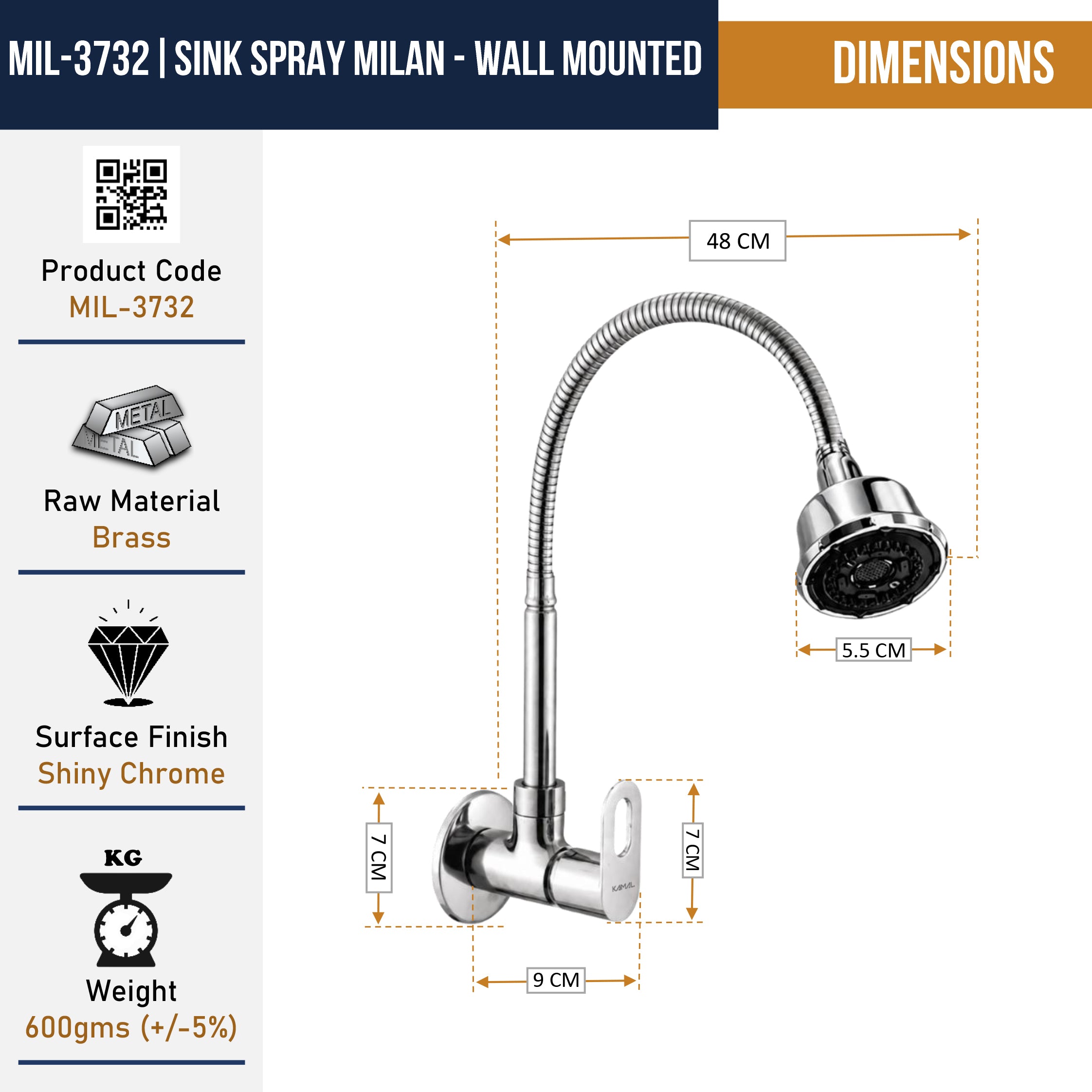 Milan Dual Flow Heavy Brass Body Sink Tap - by Kamal