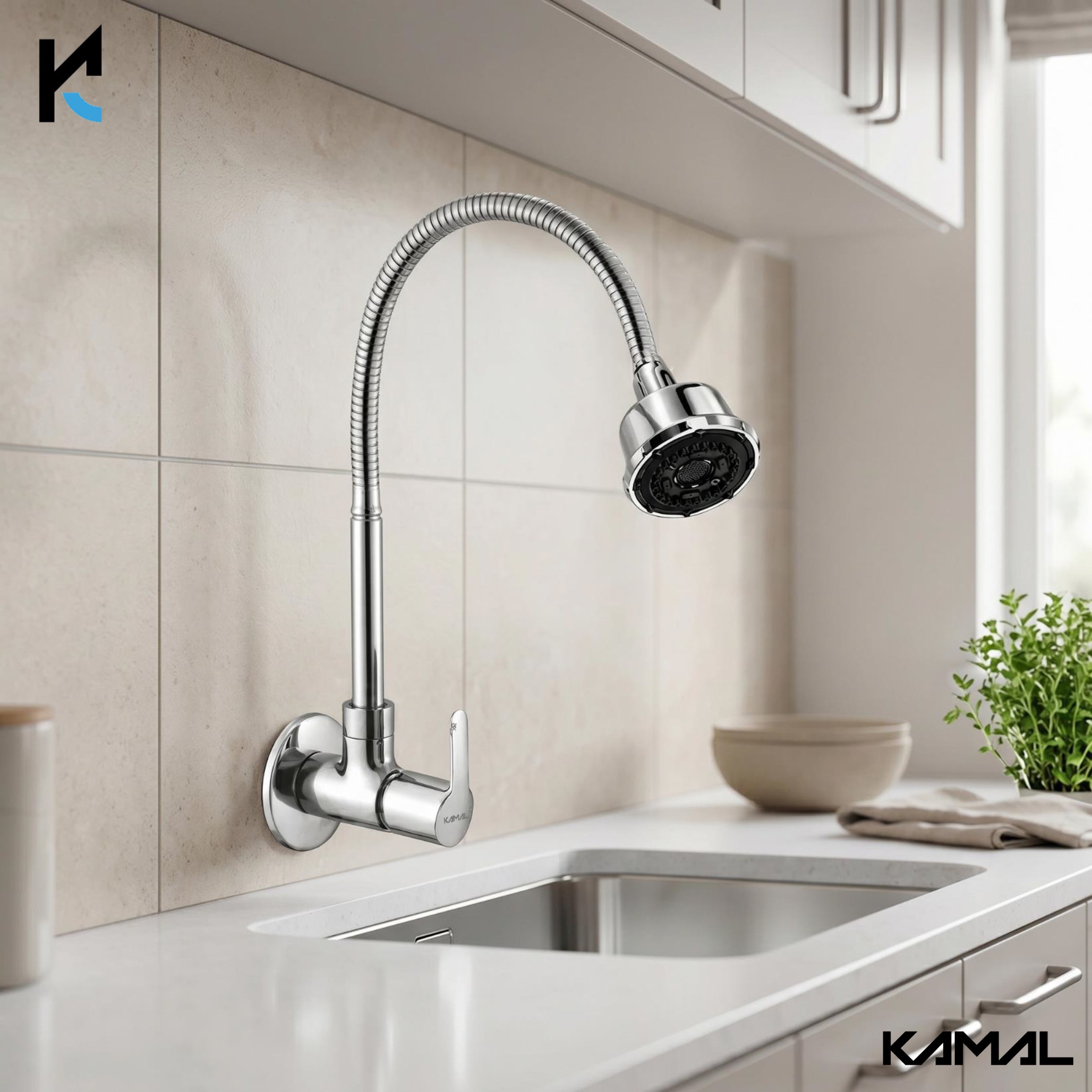 Kosmo Dual Flow Heavy Brass Body Sink Tap - by Kamal