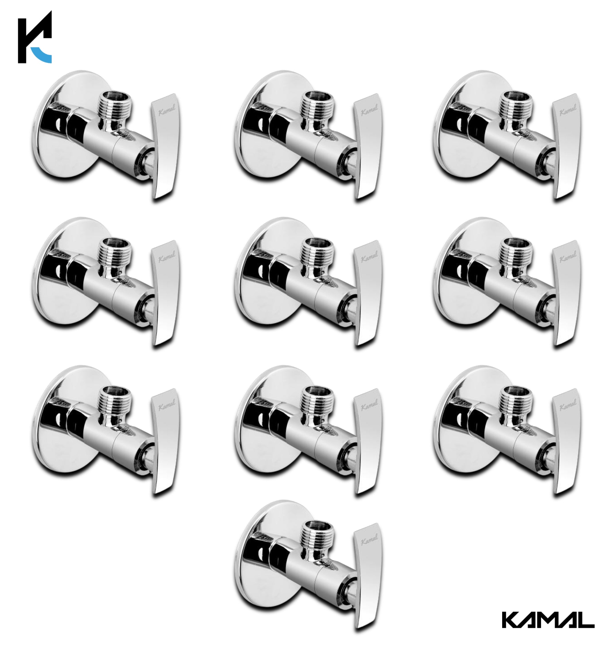 Vista Angle Valve with Wall Flange (Full Brass) - by Kamal
