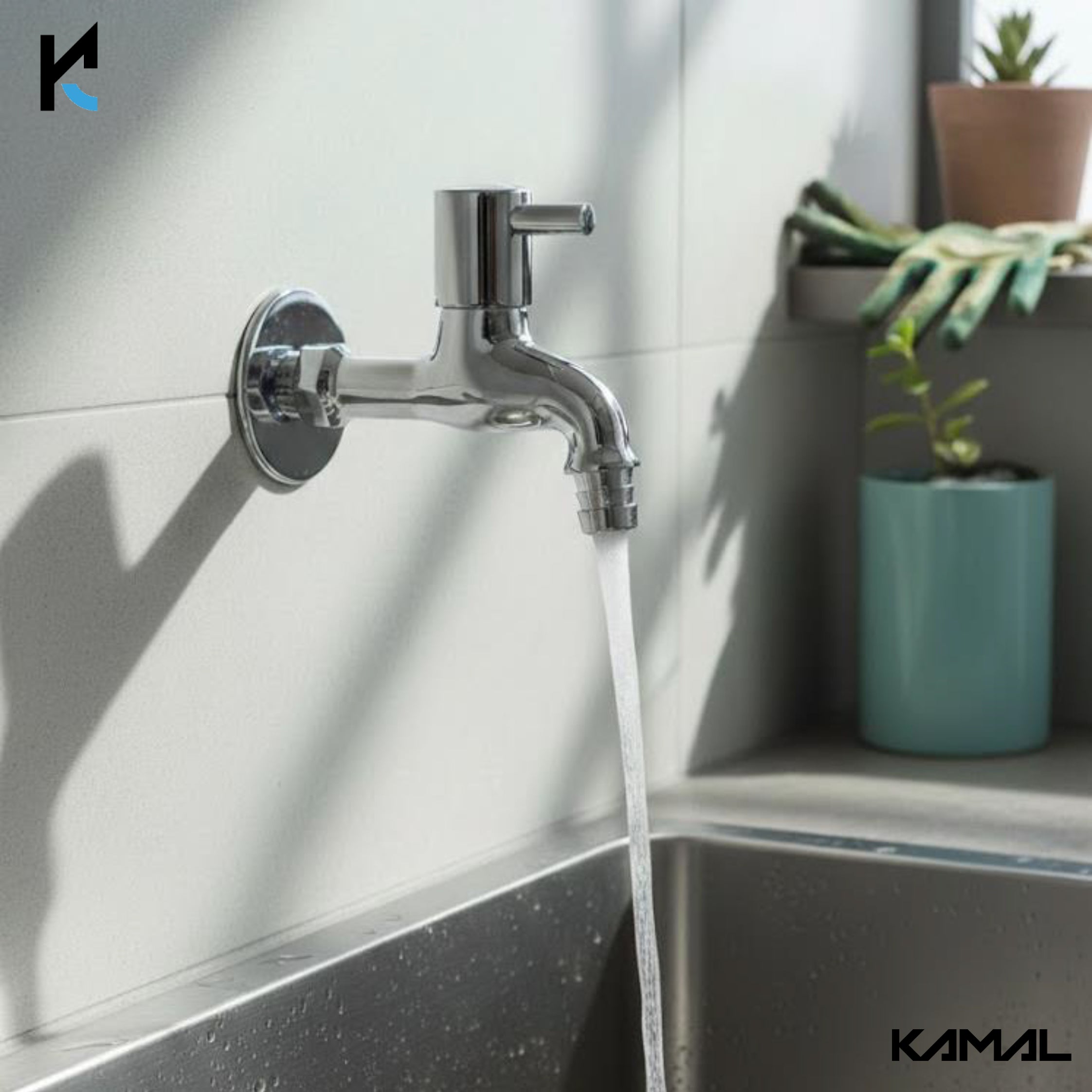FLT Nozzle Bib Tap (Full Brass) - by Kamal - Kamal Bathware