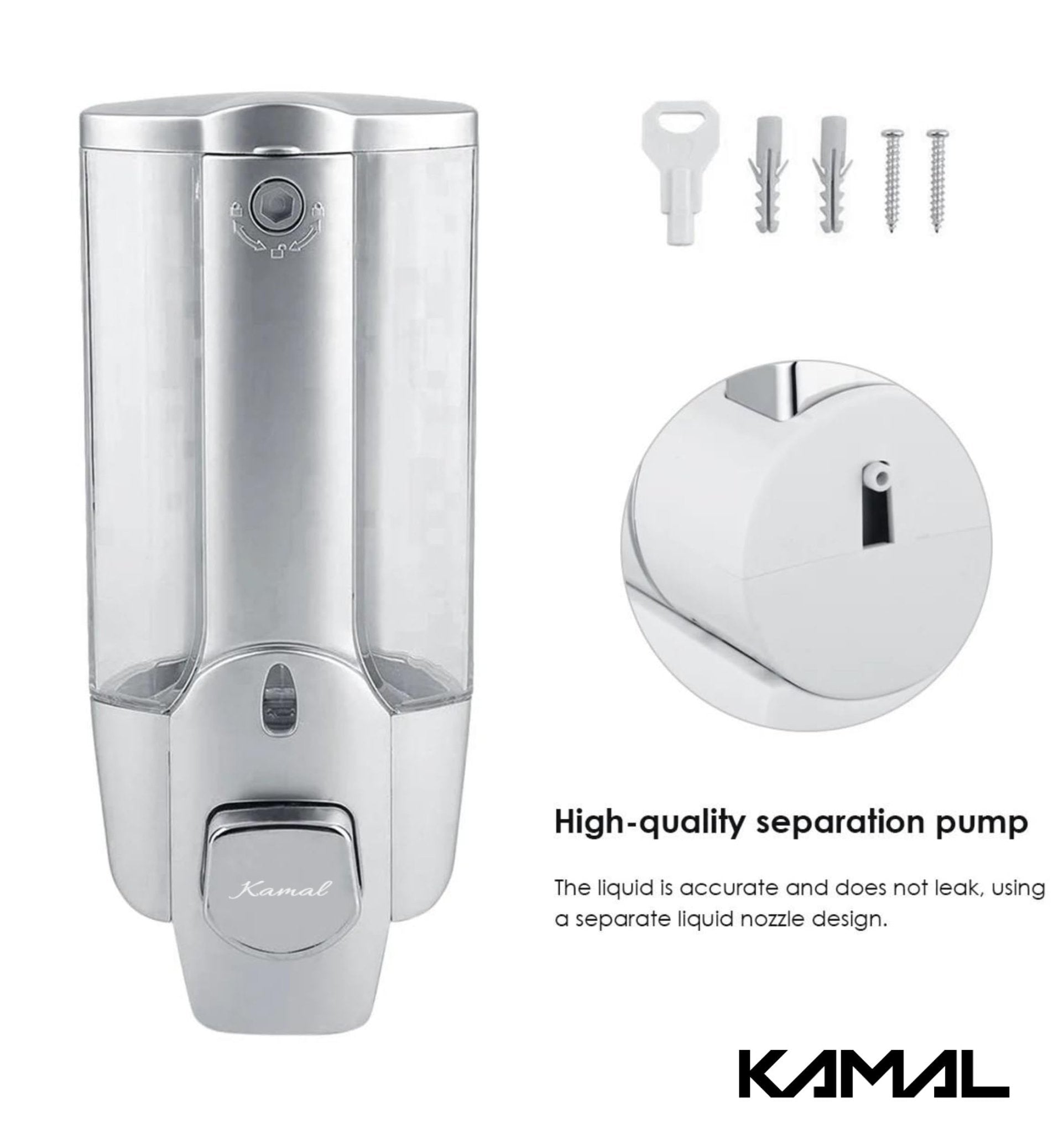 ABS Liquid Soap Dispenser Push Type - by Kamal - ABS - Kamal Bathware