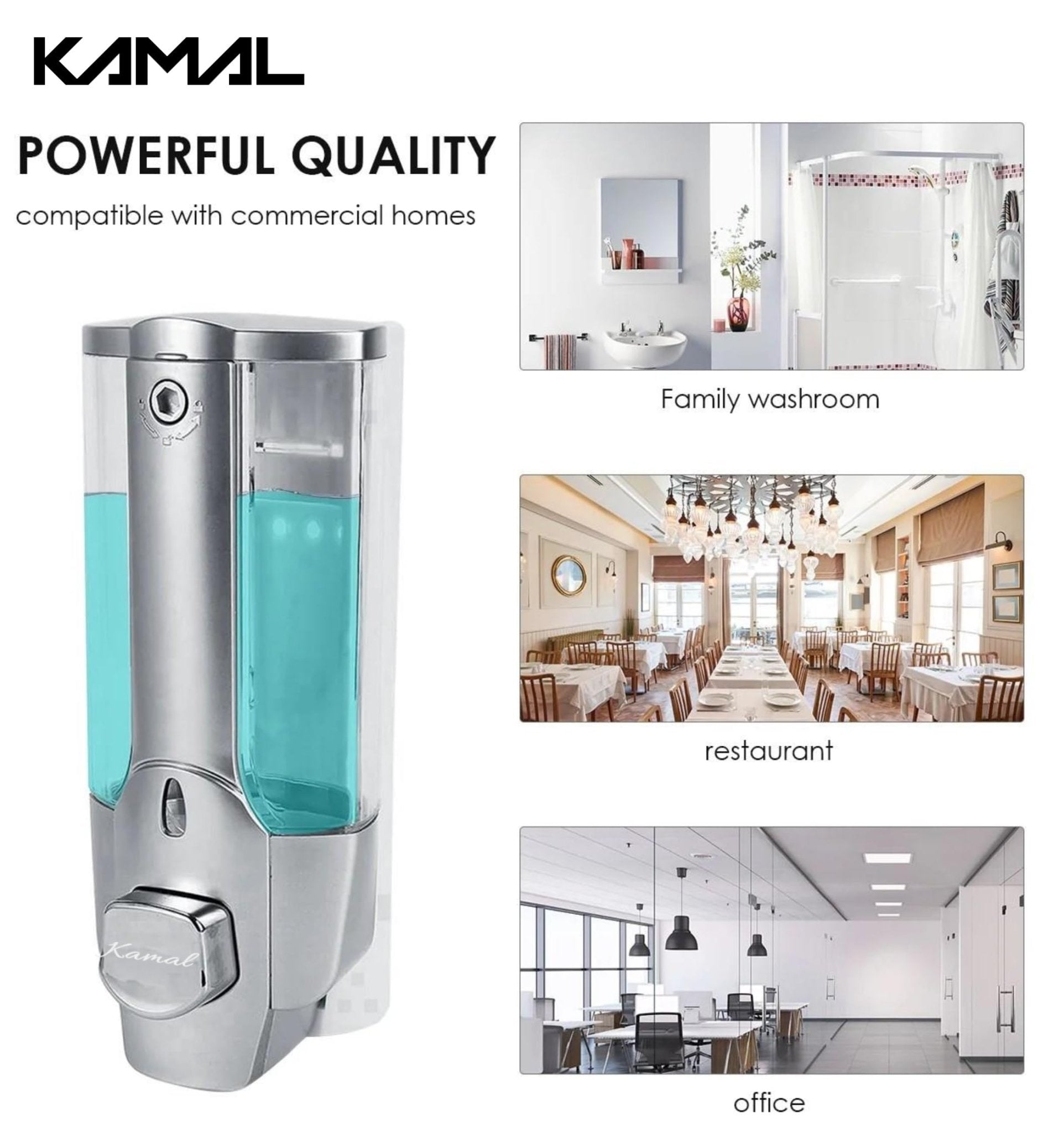 ABS Liquid Soap Dispenser Push Type - by Kamal - ABS - Kamal Bathware