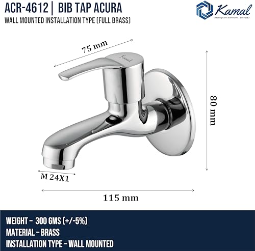 Acura Bib Cock (Full Brass) - by Kamal - Acura - Kamal Bathware