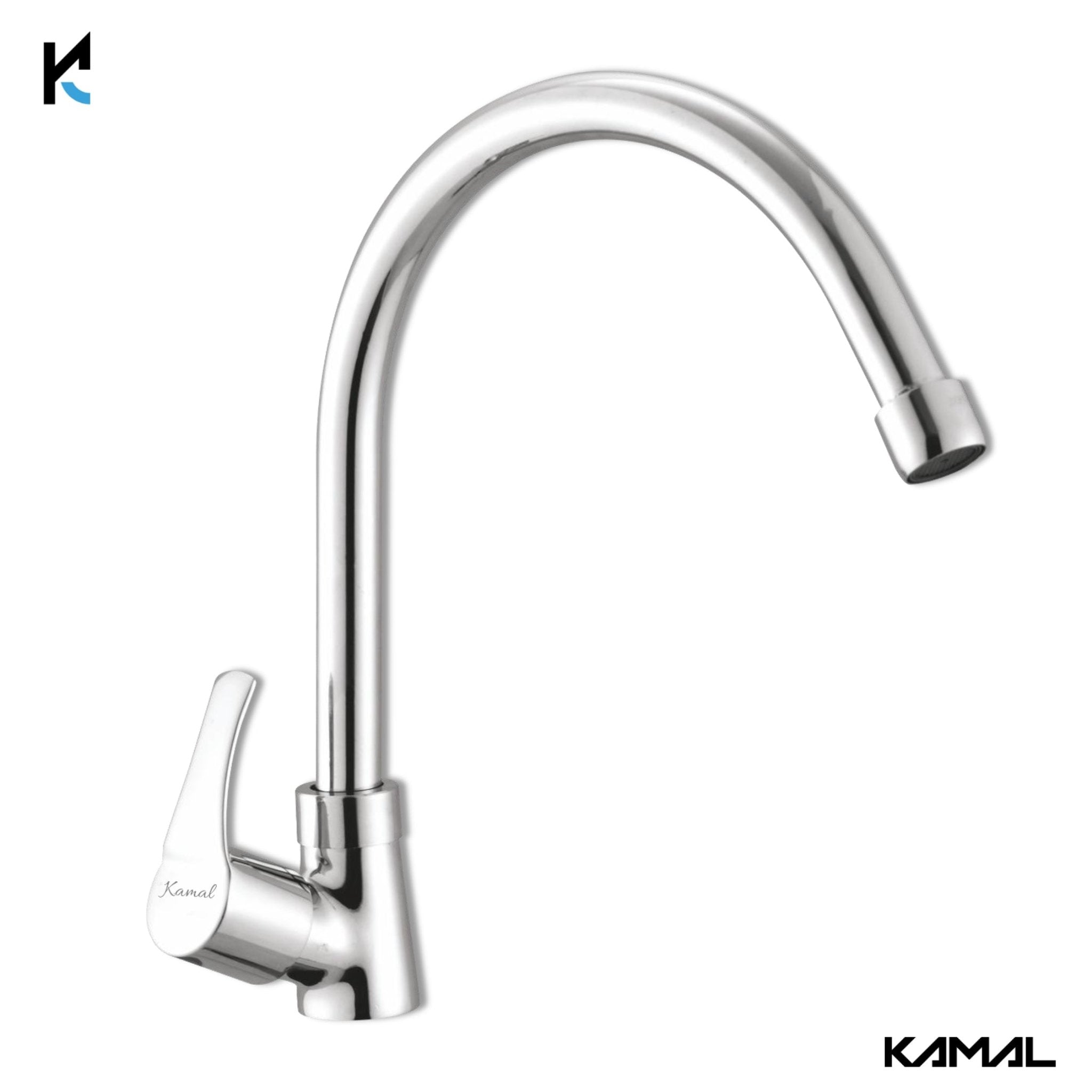 Acura C - Bend Spout Gosseneck Sink Faucet (full brass) - by kamal - Acura - Kamal Bathware