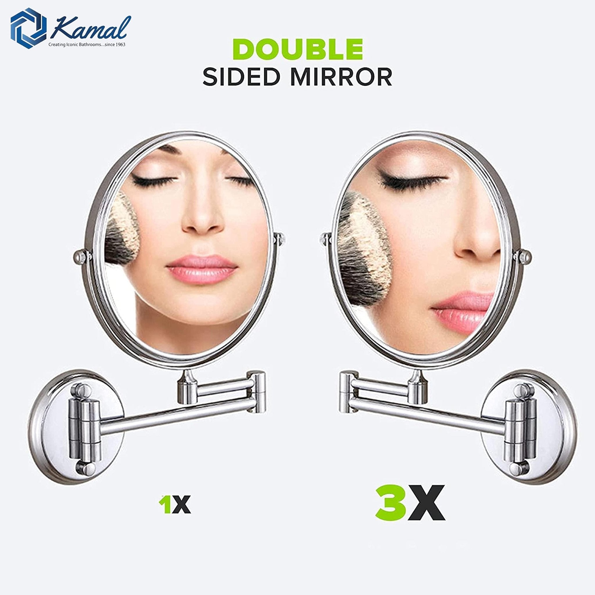 Adjustable Shaving Mirror - Kamal - Mirror - Kamal Bathware