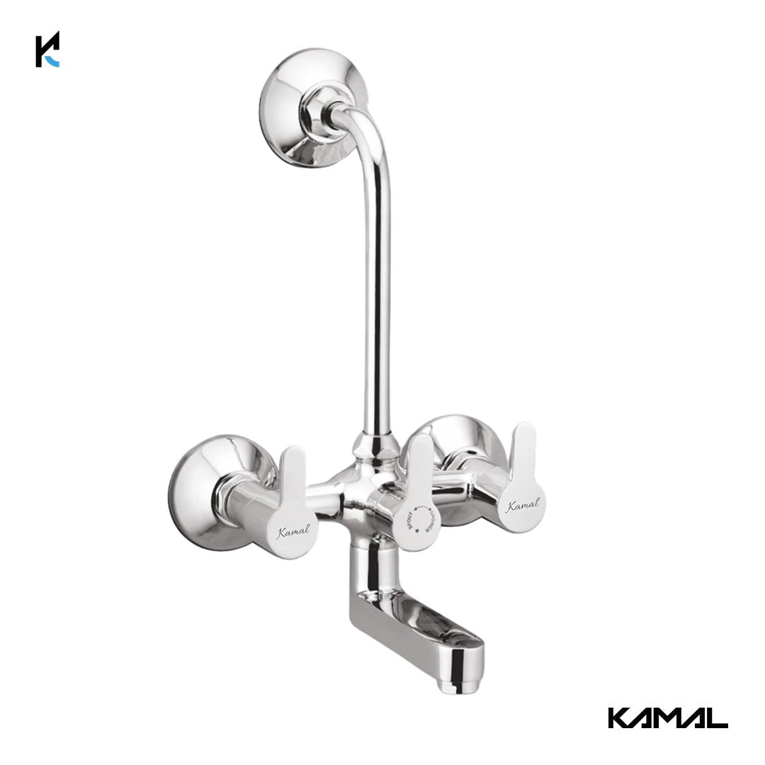 Admire Wall Mixer with L Bend Pipe (Full Brass) - by Kamal - Kamal Bathware