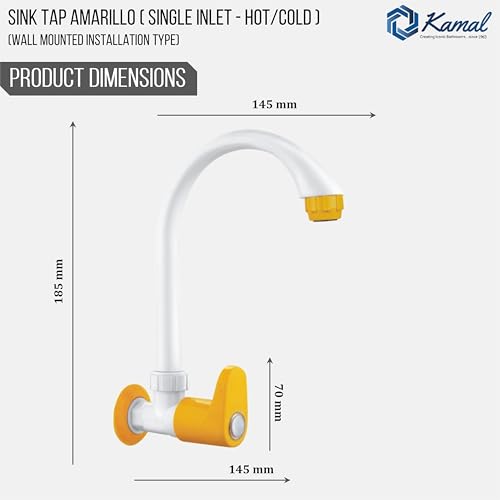 Amarillo Kitchen Sink Tap (PTMT Plastic) - By Kamal - Kamal Bathware