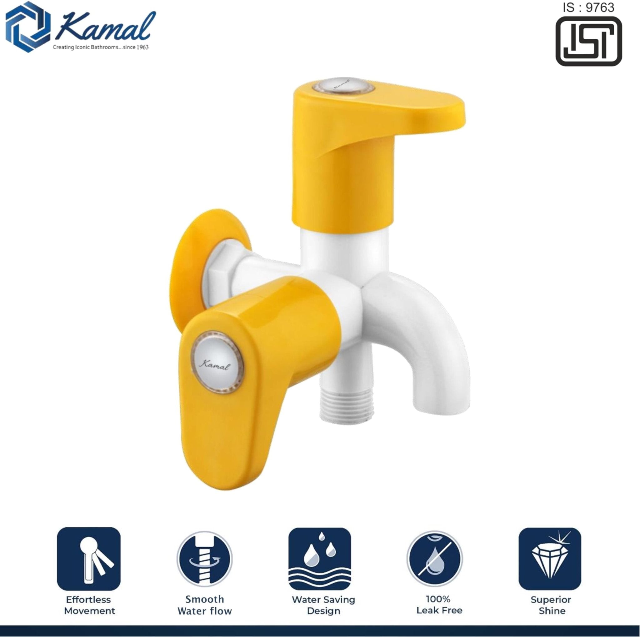 Amarillo Two Way Bib Tap (PTMT Plastic) - By Kamal - Kamal Bathware