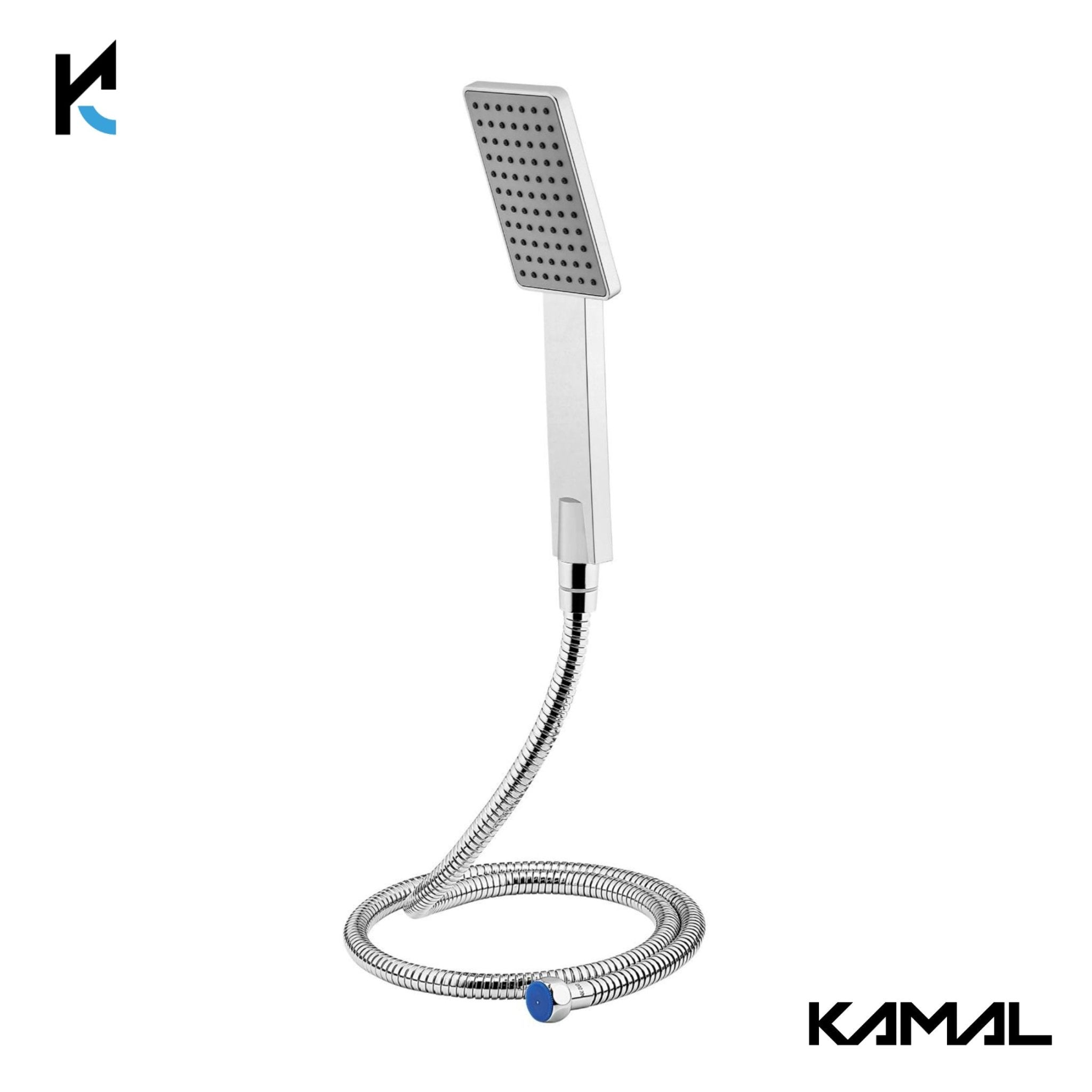 Arch Hand Rain Shower with ABS Shower Tube & Wall Hook (Silver, Chrome Finish) - by Kamal - Arch - Kamal Bathware