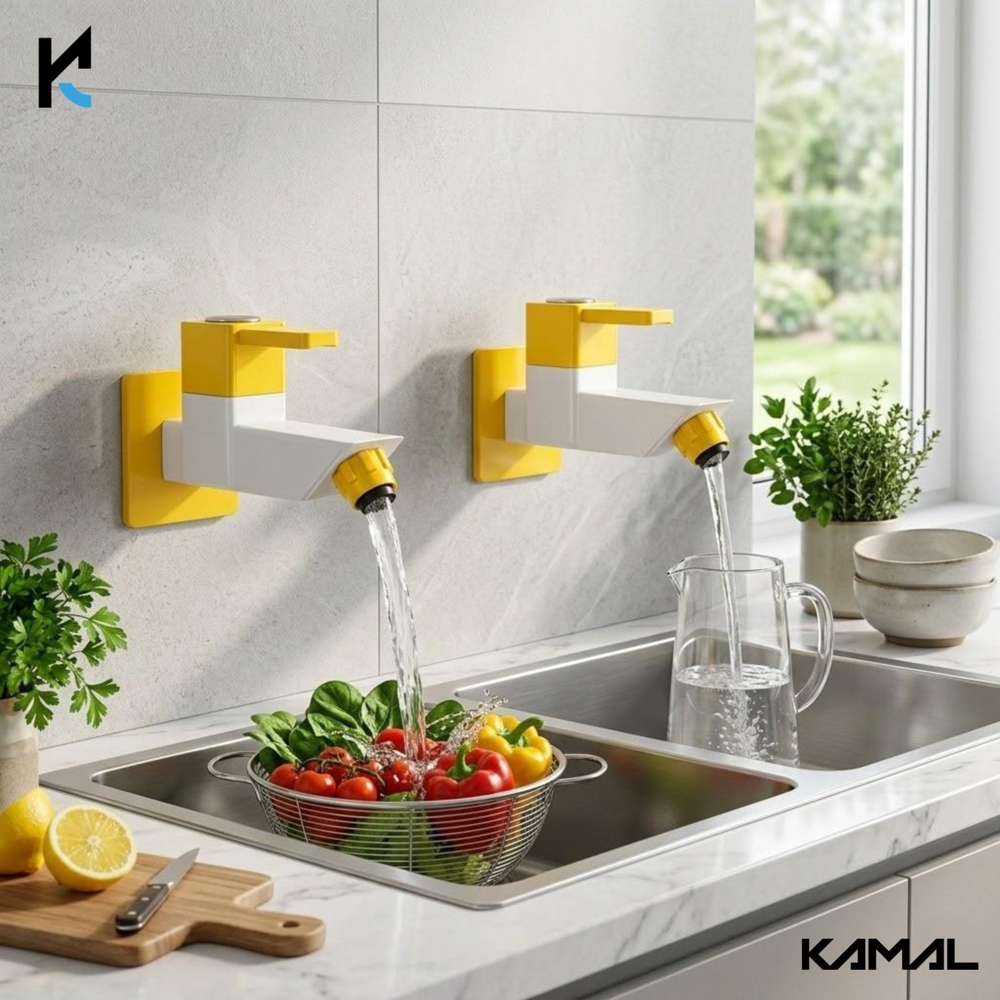 Arezzo Long Body Bib Tap (PTMT Plastic) - by Kamal - Arezzo - Kamal Bathware