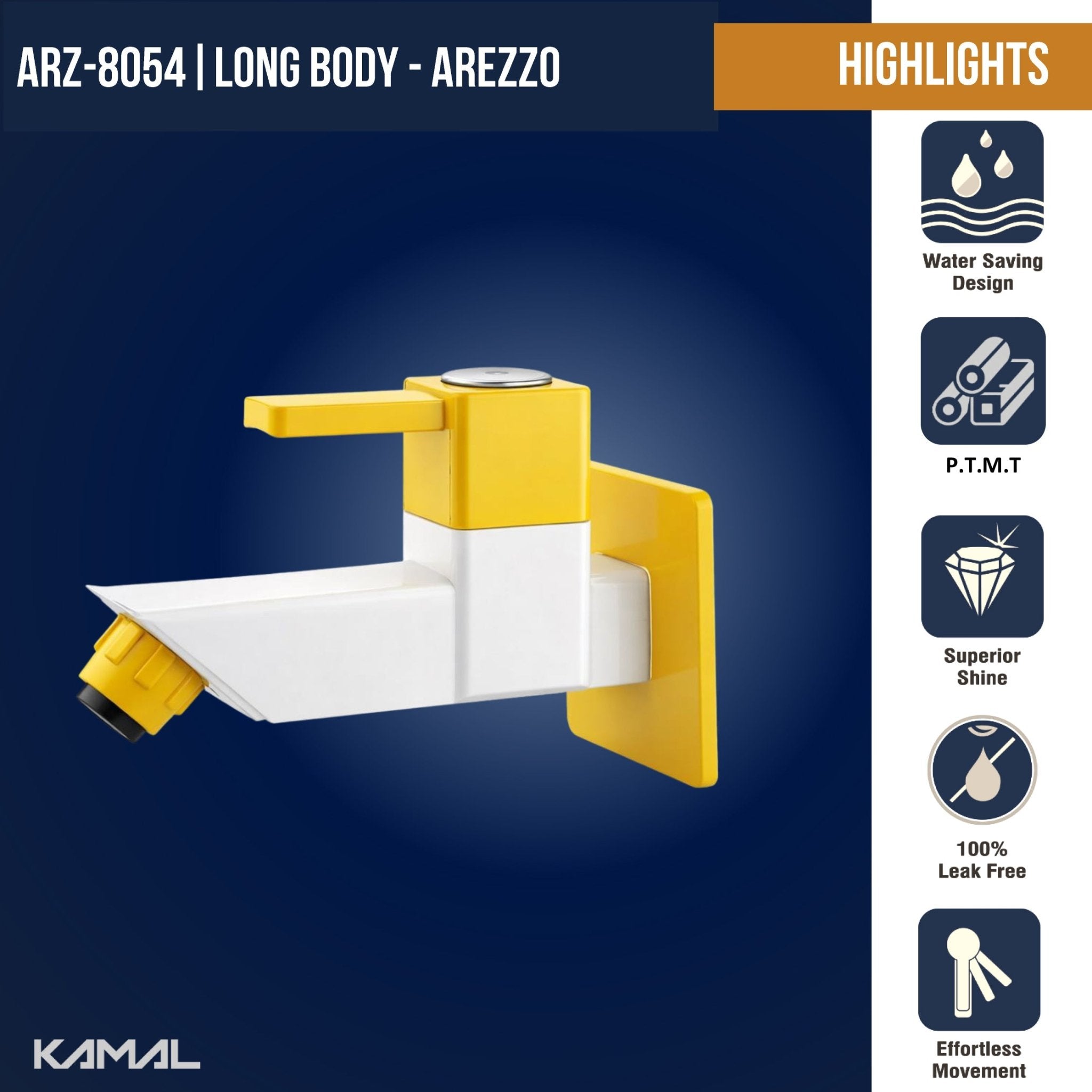 Arezzo Long Body Bib Tap (PTMT Plastic) - by Kamal - Arezzo - Kamal Bathware