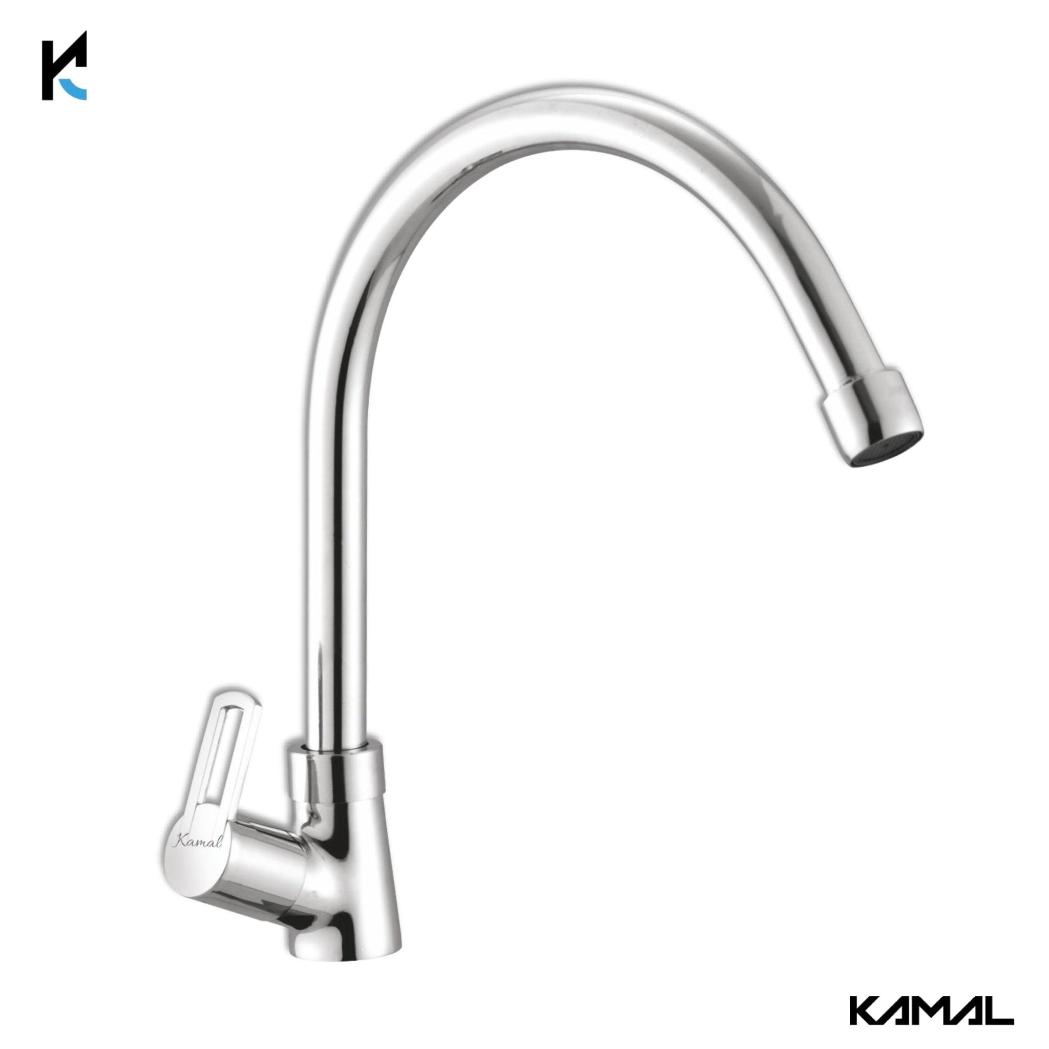 Astra C - Bend Spout Gosseneck Sink Faucet (Full Brass) - by Kamal - Astra - Kamal Bathware