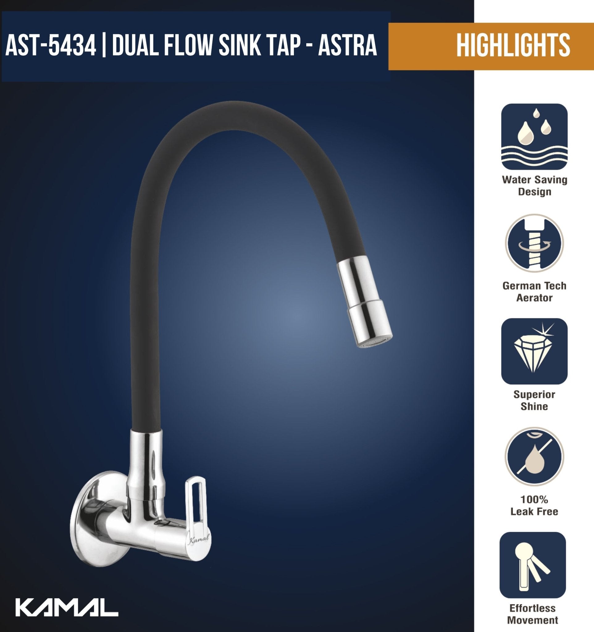 Astra Dual Flow Sink Tap – by Kamal - Astra - Kamal Bathware