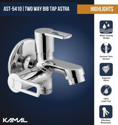 Astra Two in One Bib Cock (Full Brass) - by Kamal - Astra - Kamal Bathware