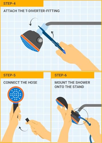 Axis Stylish ABS Hand Shower with 1.5 Mtr Tube & Wall Hook - by Kamal - Axis - Kamal Bathware
