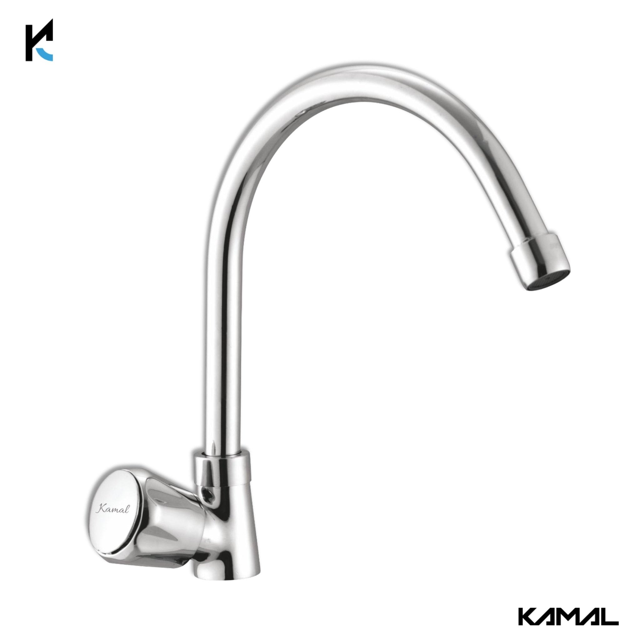 Contessa C - Bend Spout Gosseneck Sink Faucet (Full Brass) - by Kamal - Contessa - Kamal Bathware