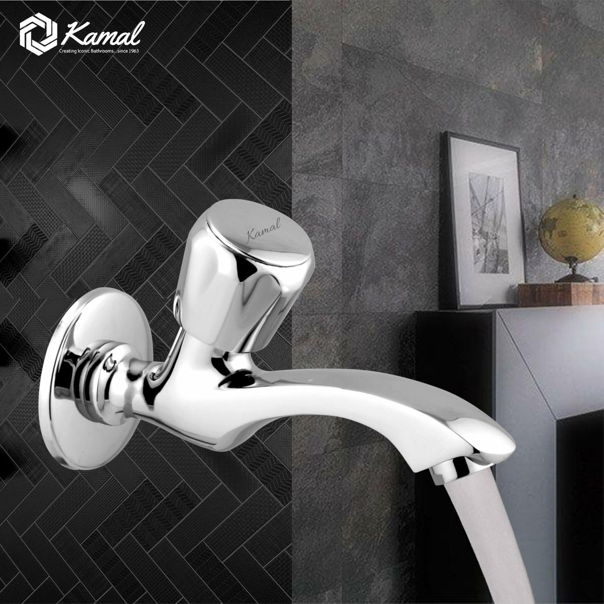 Contessa Prime Long Body Bib Tap (Full Brass) - by Kamal - Kamal Bathware