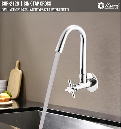 Cross Neo Sink Tap (Full Brass) - by Kamal - Cross Neo - Kamal Bathware
