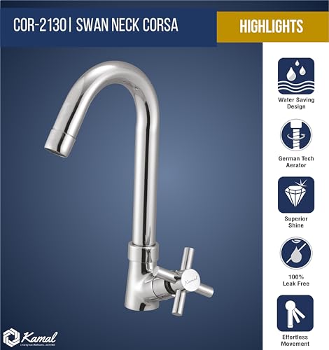 Cross Swan Neck (Full Brass) - by Kamal - Cross - Kamal Bathware