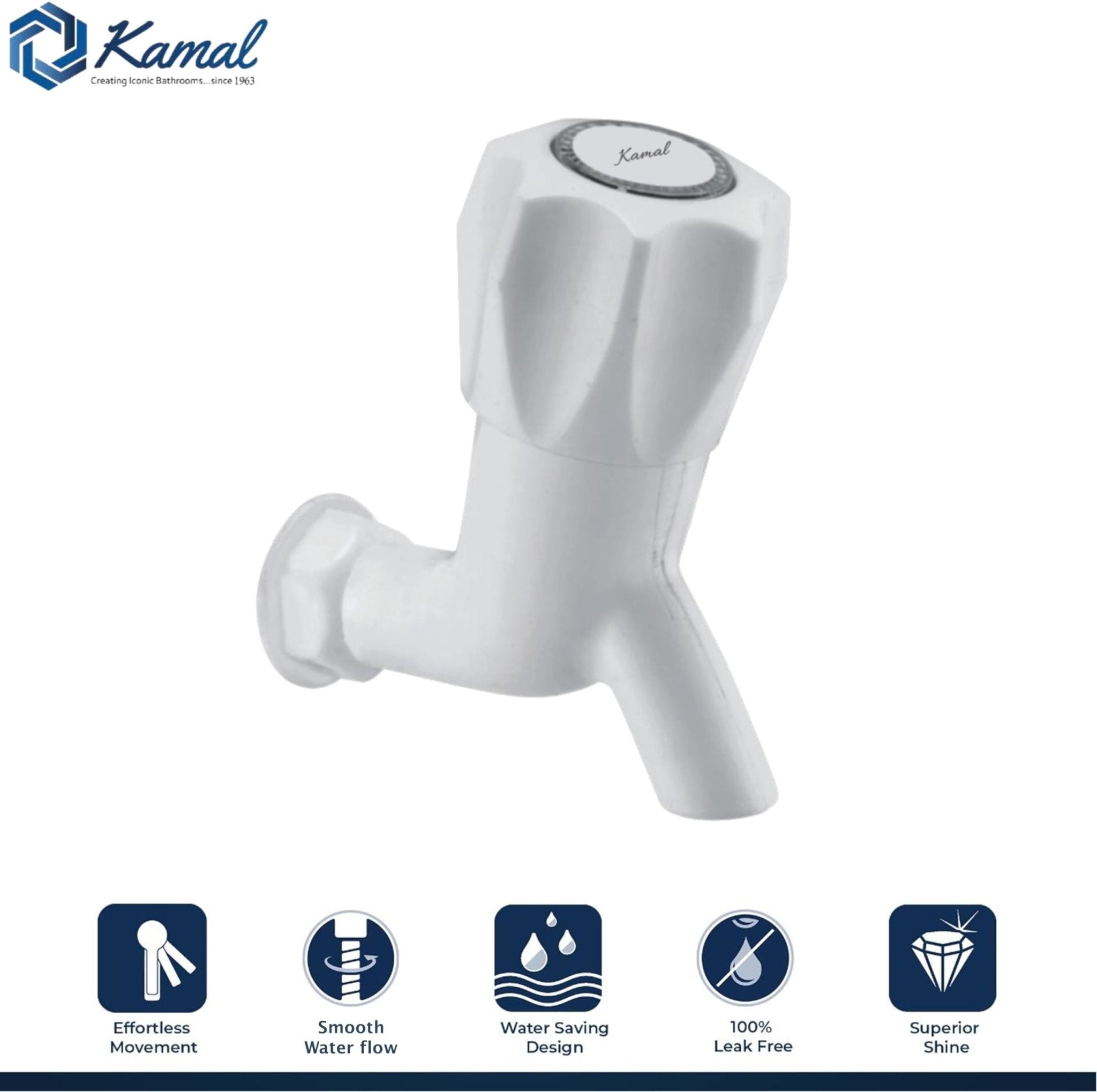 Crystal Bib Tap (PTMT Plastic) - by Kamal - Kamal Bathware