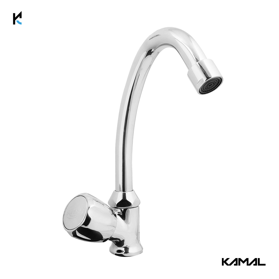 Crystal Deck Mounted Pillar Tap (Full Brass) - by Kamal - Crystal - Kamal Bathware