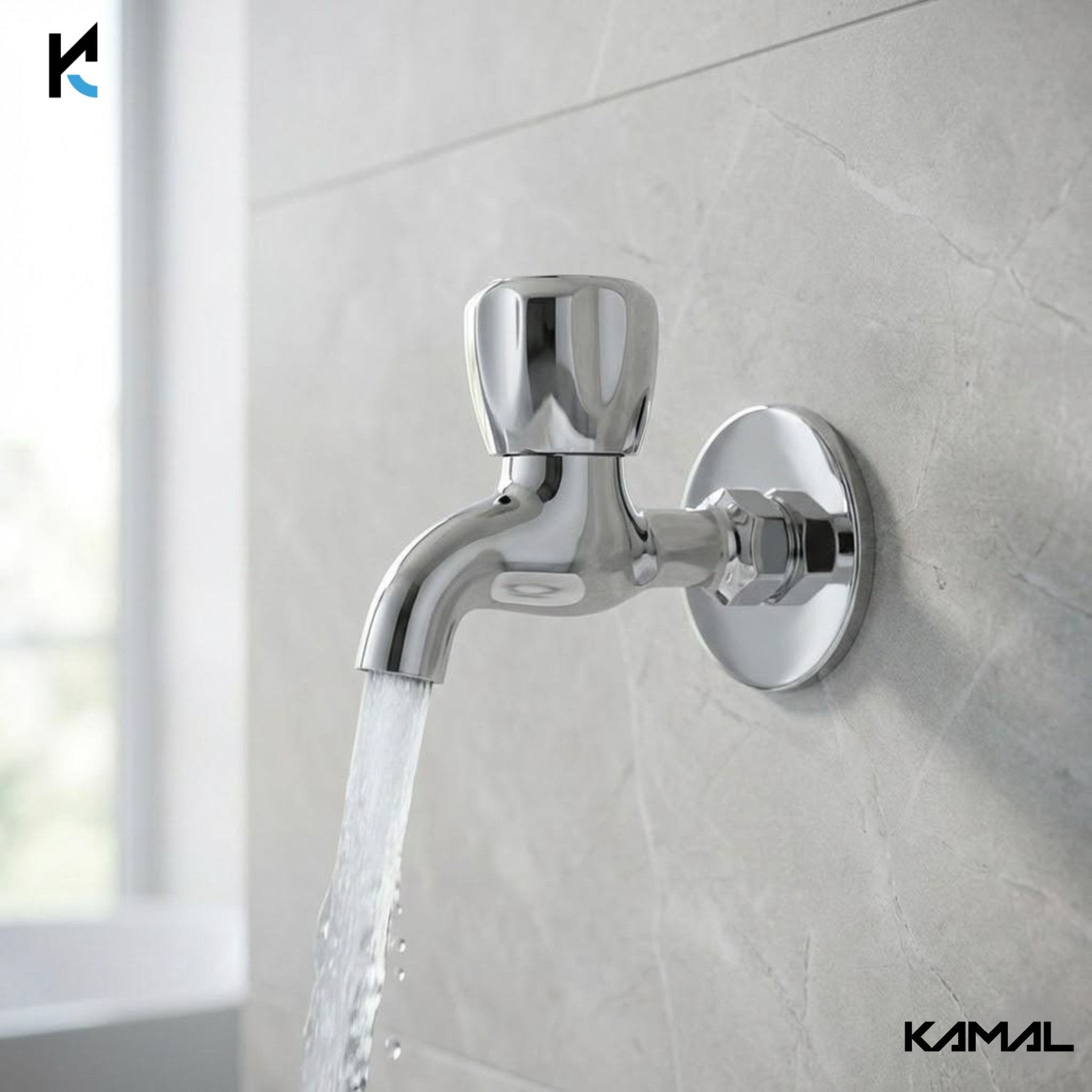 Crystal Full Brass Bib Cock (Full Brass) - by Kamal - Crystal - Kamal Bathware