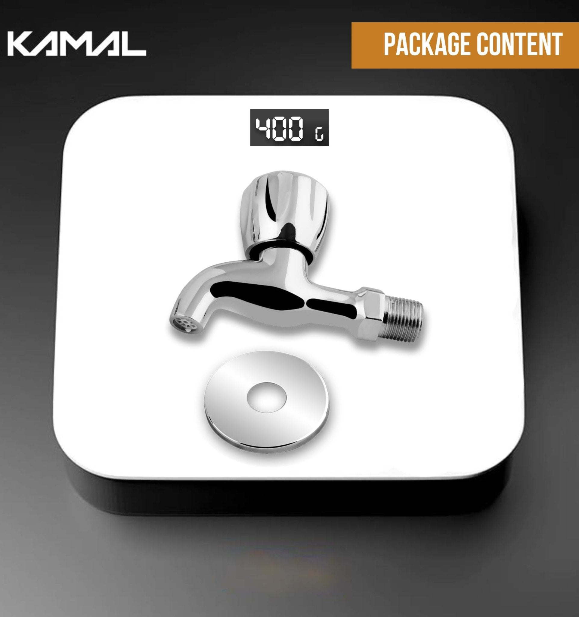Crystal Full Brass Bib Cock (Full Brass) - by Kamal - Crystal - Kamal Bathware