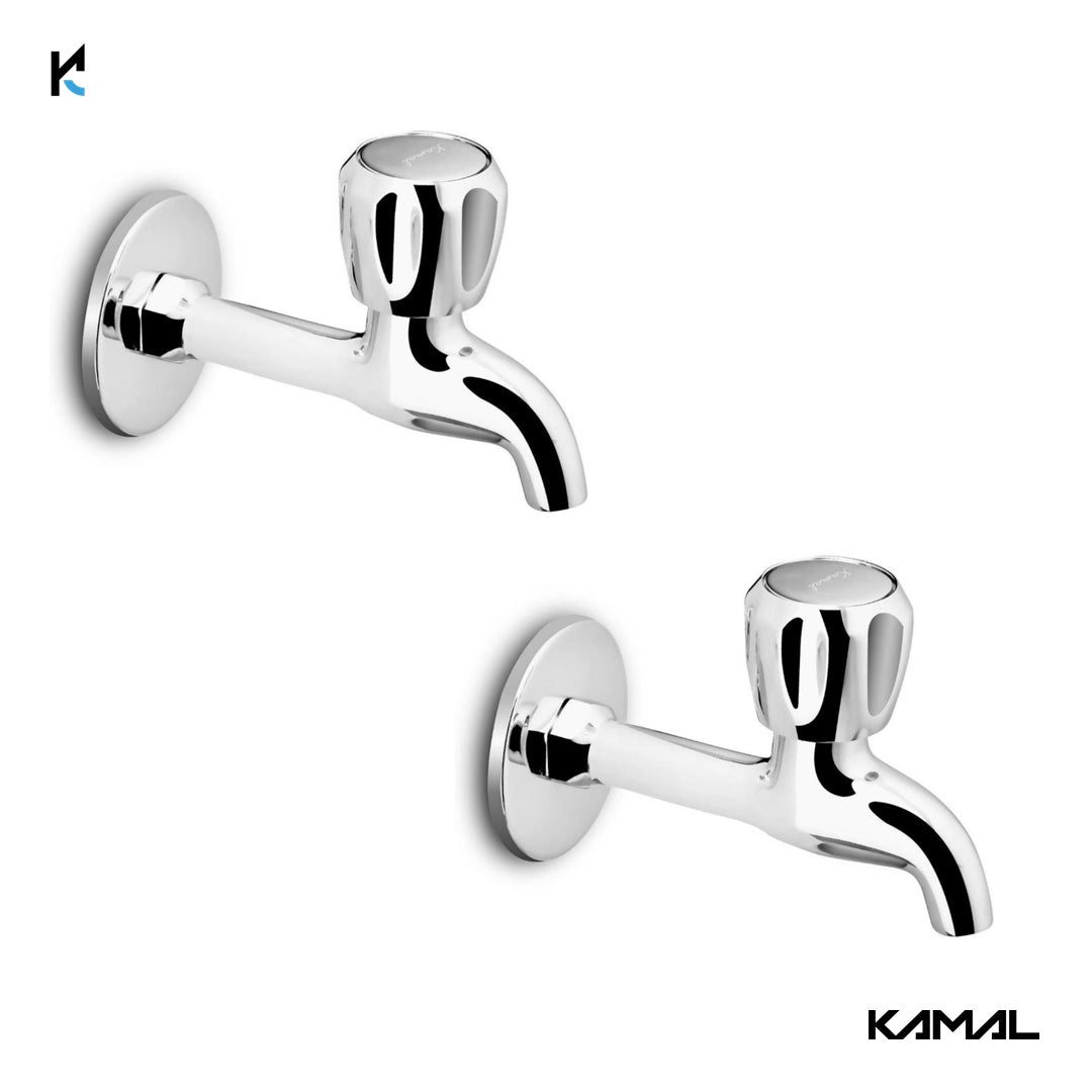 Crystal Full Brass Long Body Bib Cock Tap (Full Brass) - by Kamal - Kamal Bathware