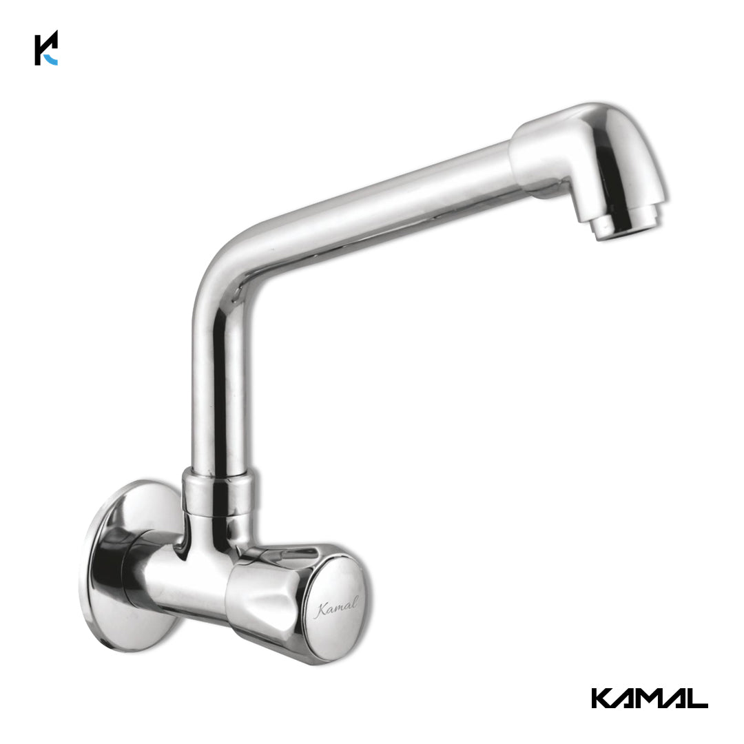 Crystal Sink Tap Elbow Spout (Full Brass) - by Kamal - Crystal - Kamal Bathware
