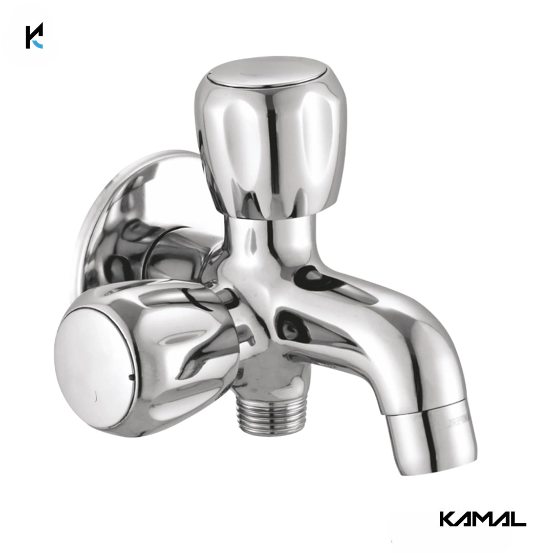 Crystal Two Way Bib Tap (Full Brass)- by Kamal - Kamal Bathware